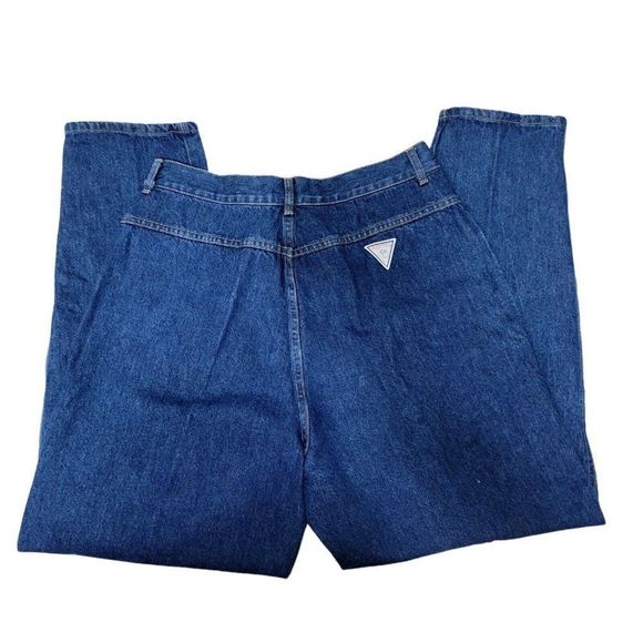 Vintage 80s Palmettos Womens 34X30 Dark Wash Denim High Waist Mom Jeans - Picture 4 of 9